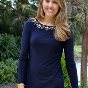 Vince Camuto Deep Blue Long Sleeve Dress NEW